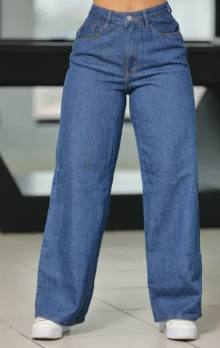 Calça Jeans Wide Leg Feminina Cintura Alta Sem Lycra Tamanho 38 - NOVA