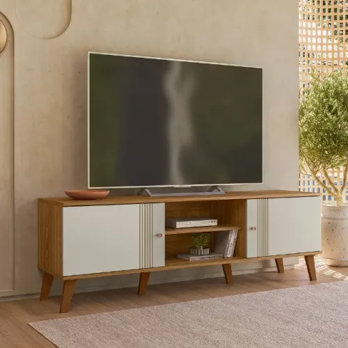 Rack de televisao 1,60 - Rack até 65 Plg - Estante de TV - Sala de Estar