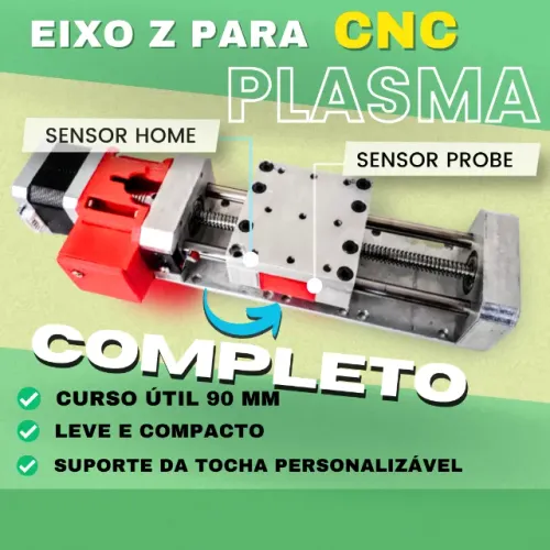 Eixo Z plasma cnc Em Alumínio Completo Com Sensor Probe e motor