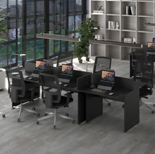 Mesa Estação de Trabalho - 6 Lugares com Divisórias