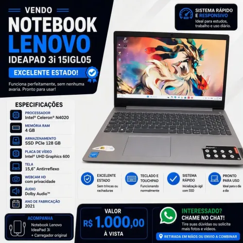 Vendo Notebook Lenovo IdeaPad 3 15IGL05