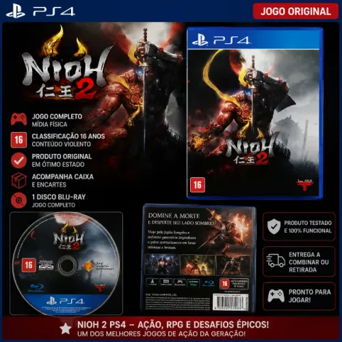 Nioh 2 PS4 Original | Mídia Física | Jogo Completo