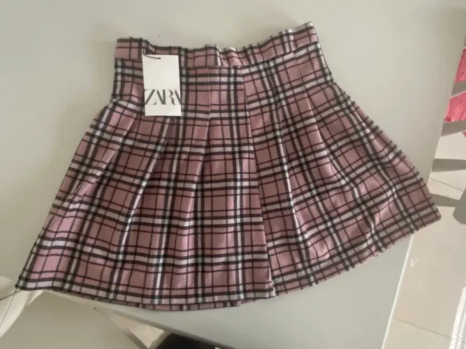 Saia xadrez rosa zara 