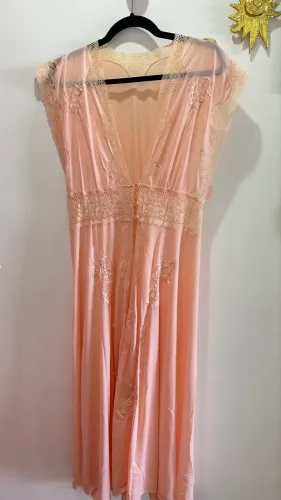 Conjunto de camisola mais penhoar vintage
