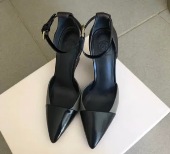 Tory Burch Original -Anabela Tricolor Modern (Preto, Chumbo & Café)