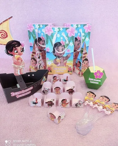 Moana Baby caixinhas pra festa de aniversário 