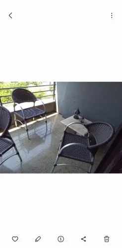 CONJUNTO COM 6 CADEIRAS EM ALUMIJIO E FIBRA SINTÉTICA