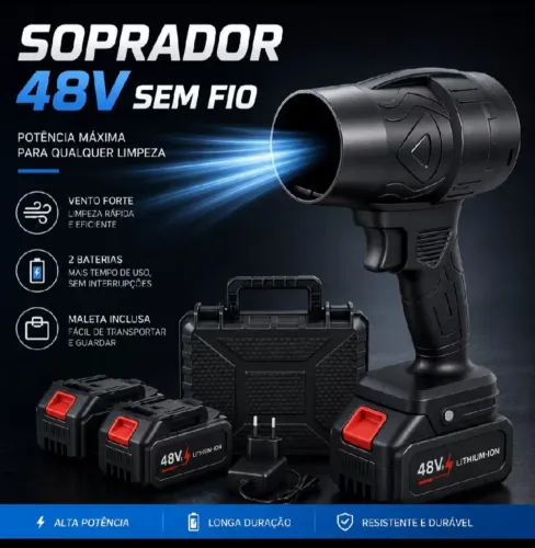 SOPRADOR TURBO 48V SEM Fio com maleta