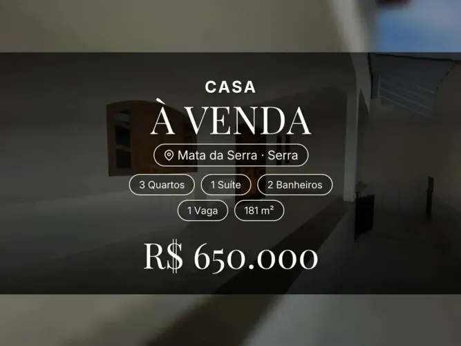 Espaço e Conforto: Casa Linear em Mata da Serra Pronta para Morar!