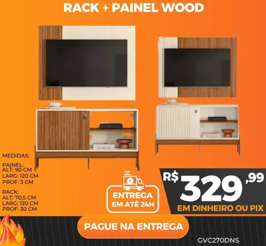 Rack com painel wood
