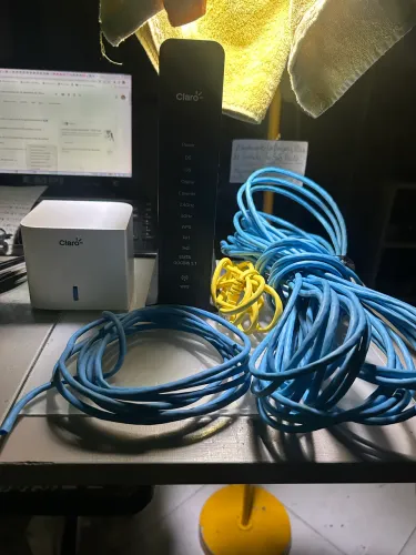 kit para internet de alta velocidade com modem e roteador Gigabit