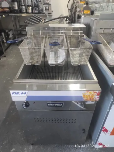 Bh fritadeira industrial alta produção trifásico 3 cestos 