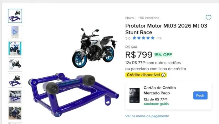 Protetor motor Stunt race mt 03 