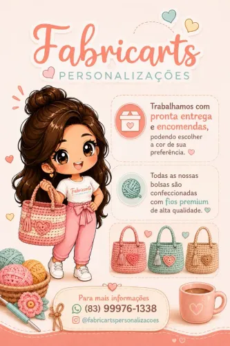 Bolsas de Crochê Artesanal | Fabricarts Personalizações