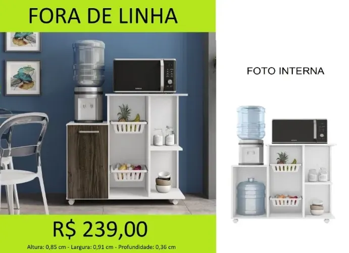 Fruteira com rodinhas - parcelamos sem juros