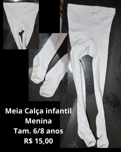 Meia-calça branca infantil menina