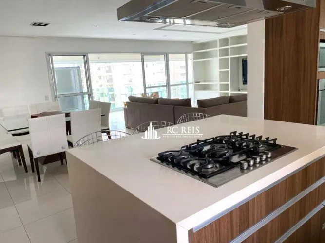 Apartamento mobiliado no Centro de Alphaville com 3 suítes para alugar, 212 m² por R$19.00