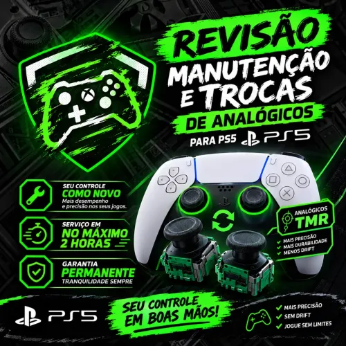 Assistência Técnica: Analógicos TMR Para Controle PlayStation 4 & 5 ( Loja Física )