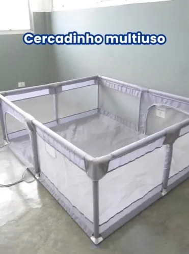 Cercadinho Infantil Multiuso Cinza com Zíper, Seminovo