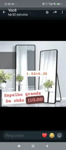 Espelho de chão retrátil