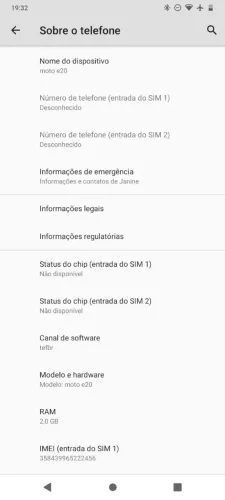 Vendo celular moto e 20