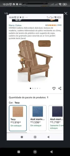 Cadeira Adirondack Dobrável CIOKEA