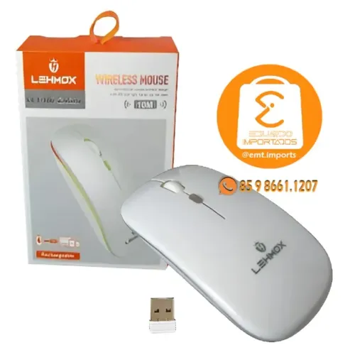 Mouse sem Fio Recarregável 2.4Ghz Lehmox LEY-180