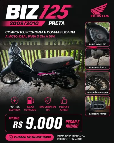 Biz 125 9000 reais 