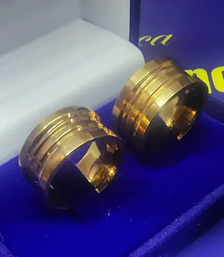 Alianças 12 mm Ouro 18 Kilates Peso 25.00 Gramas Maciça Par Casal Namoro Casamento Bodas