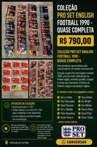  COLEÇÃO PRO SET ENGLISH FOOTBALL 1990 - QUASE COMPLETA