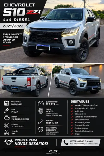 Chevrolet S10 Pick-up Z71 2.8 TDI 4X4 CD Dies. AUT 2022