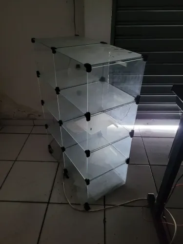 Estante / Balcão de Vidro Modulado 8 Nichos - Perfeito Estado (R$ 200)