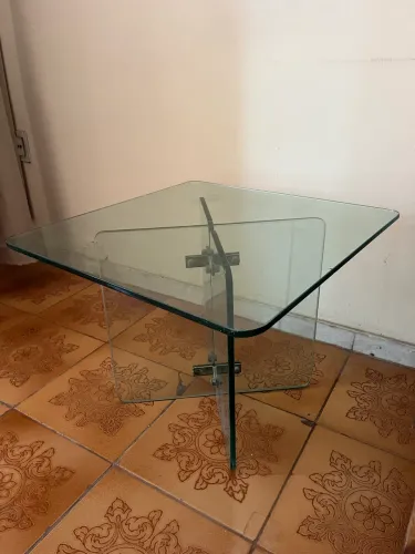 Mesa De Centro Toda Em Vidro Temperado - 60cm (Excelente Estado)