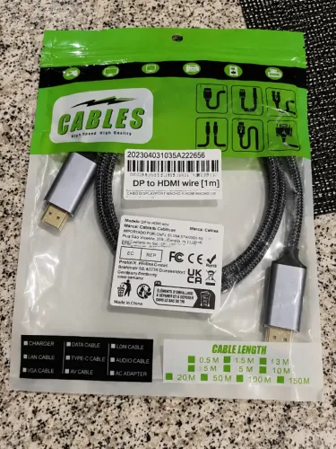 Cabo Adaptador DisplayPort (DP) para HDMI - 4K - 1.0 Metros - Novo
