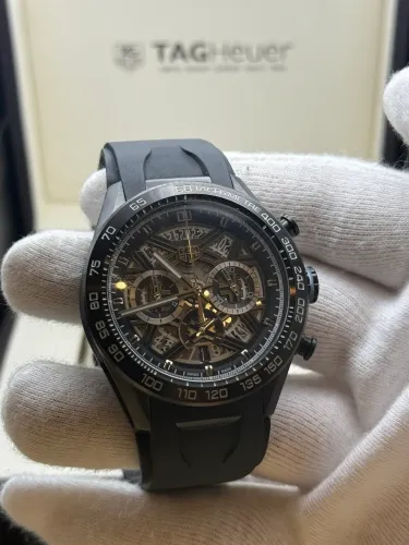 Relogio Tag Carrera Borracha - Skeleton - Quartzo - Top Prem AAA+
