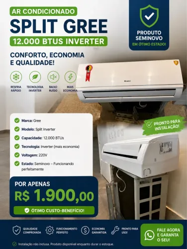 Vendo split 12 mil btus inverter da marca gree