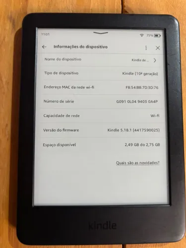 Kindle 10ª geração usado em bom estado de conservação