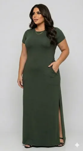 Vestidos Tam GG com bolsos laterais