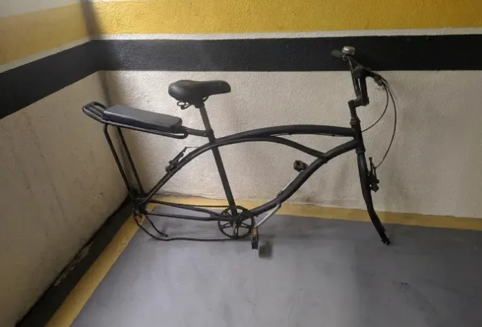 Quadro de Bicicleta Caiçara Antigo / Cruiser (Preto Fosco) + Brindes