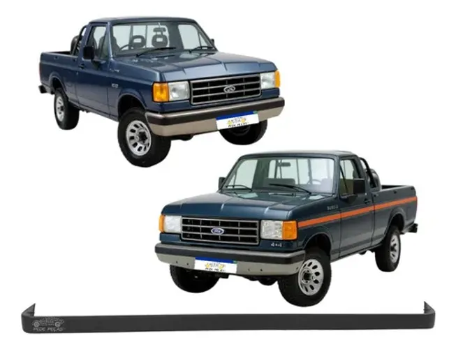 Spoiler Dianteiro Ford F1000 1993 A 1995 C/ Kit Fixação Preto
