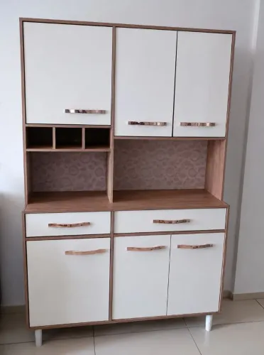 Armário de cozinha, 6 portas e 2 gavetas