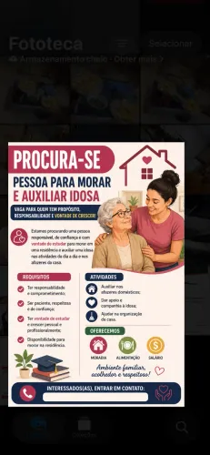 PRECISA SE DE PESSOA PARA AUXÍLIO DOMENSTICO