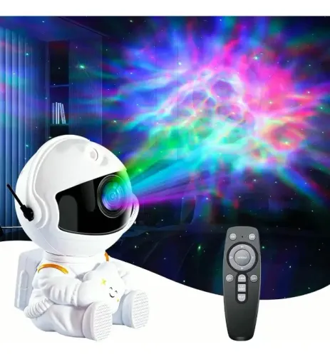 Projetor Astronauta de Galáxia e Estrelas LED Com Controle Remoto USB - Novo na Caixa