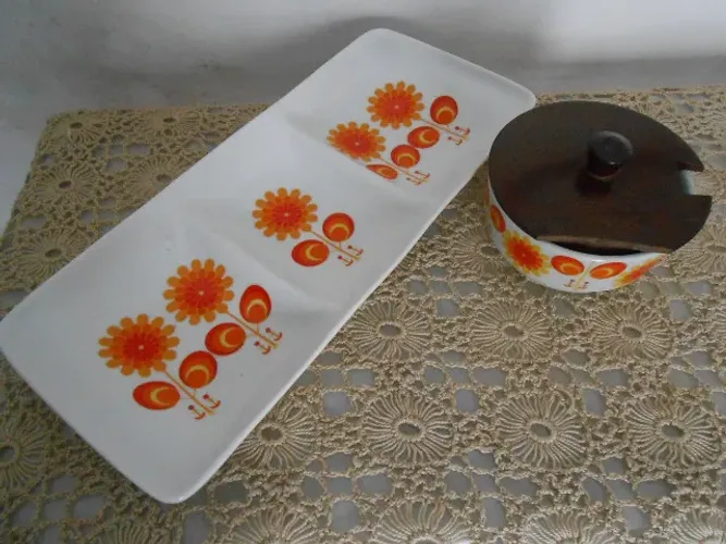 Petisqueira + farinheira Porcelanarte Paraná (no estado)