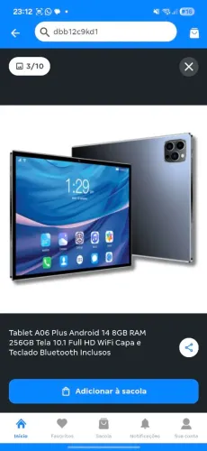 Tablet 10 polegadas + Teclado Bluetooth - NOVO (Promoção de Estoque Magalu)