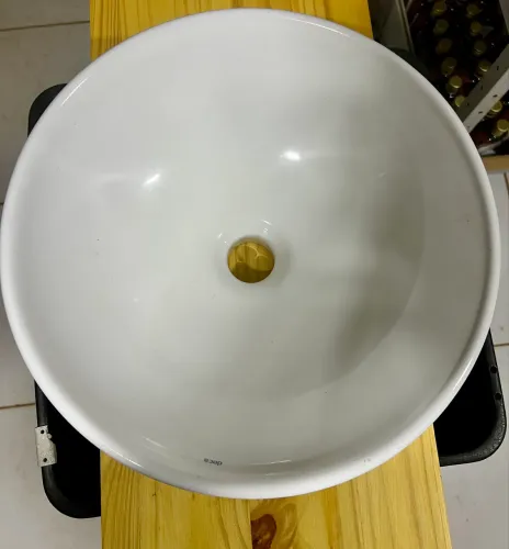 Cuba de sobrepor 34cm para pia de banheiro Lorenzetti com ralo de metal Incepa 