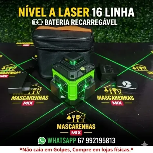 Nível a Laser Profissional Verde 16 Linhas 360° Cod:0097