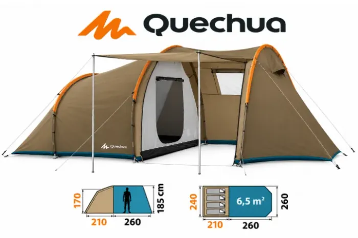 Barraca Quechua T4.1 para 4 Pessoas + Varanda Completa Excelente Estado