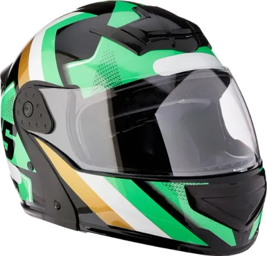 Capacete Articulado Mixs Gladiator Super Speed n° 58 Verde/Dourado