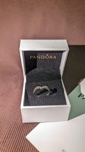 Anel pandora prata folhas Brilhantes prata 925